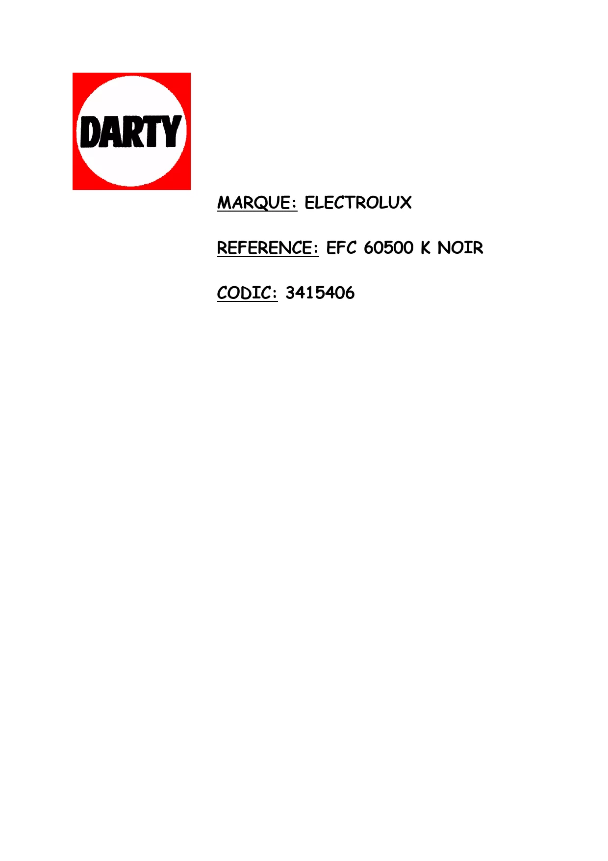 Mode d'emploi ELECTROLUX EFC90500K