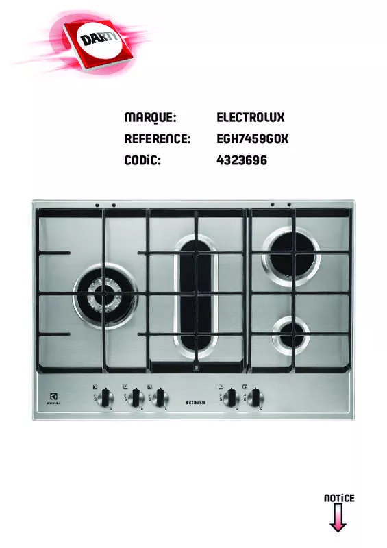 Mode d'emploi ELECTROLUX EGH7459GOX