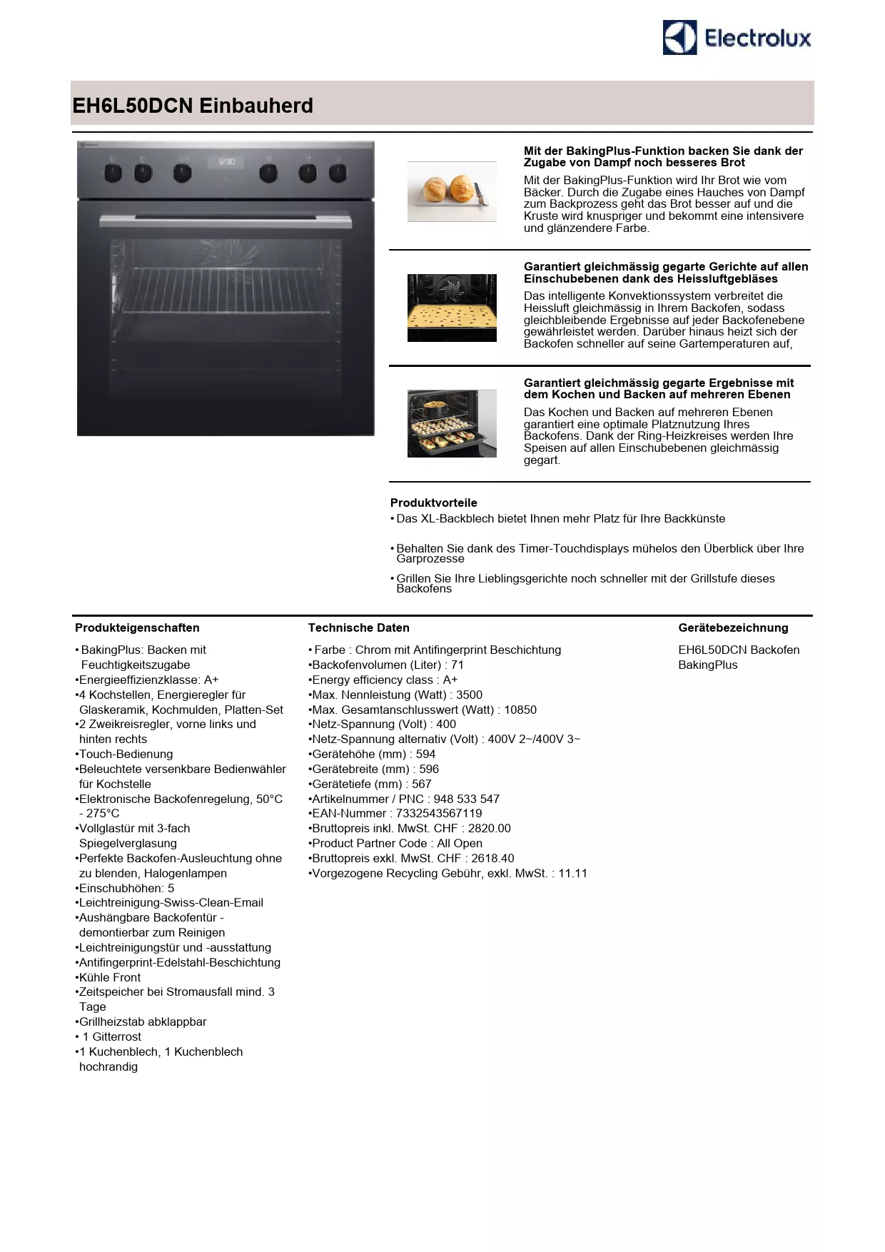 Mode d'emploi ELECTROLUX EH6L50DCN