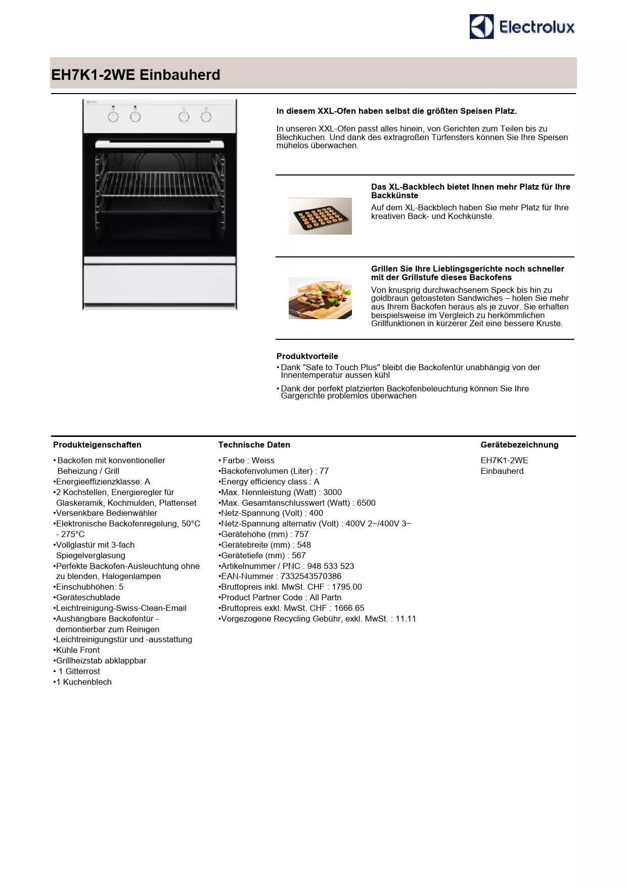 Mode d'emploi ELECTROLUX EH7K1-2WE