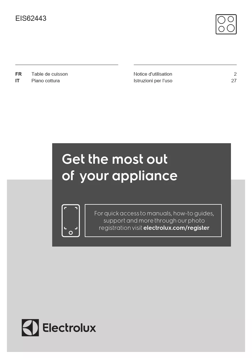 Mode d'emploi ELECTROLUX EIS62443