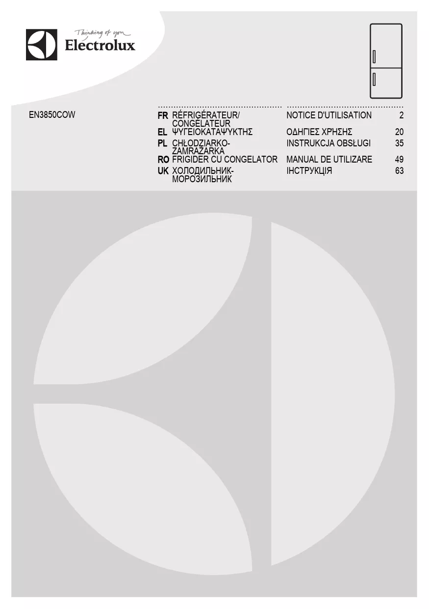 Mode d'emploi ELECTROLUX EN3850COW