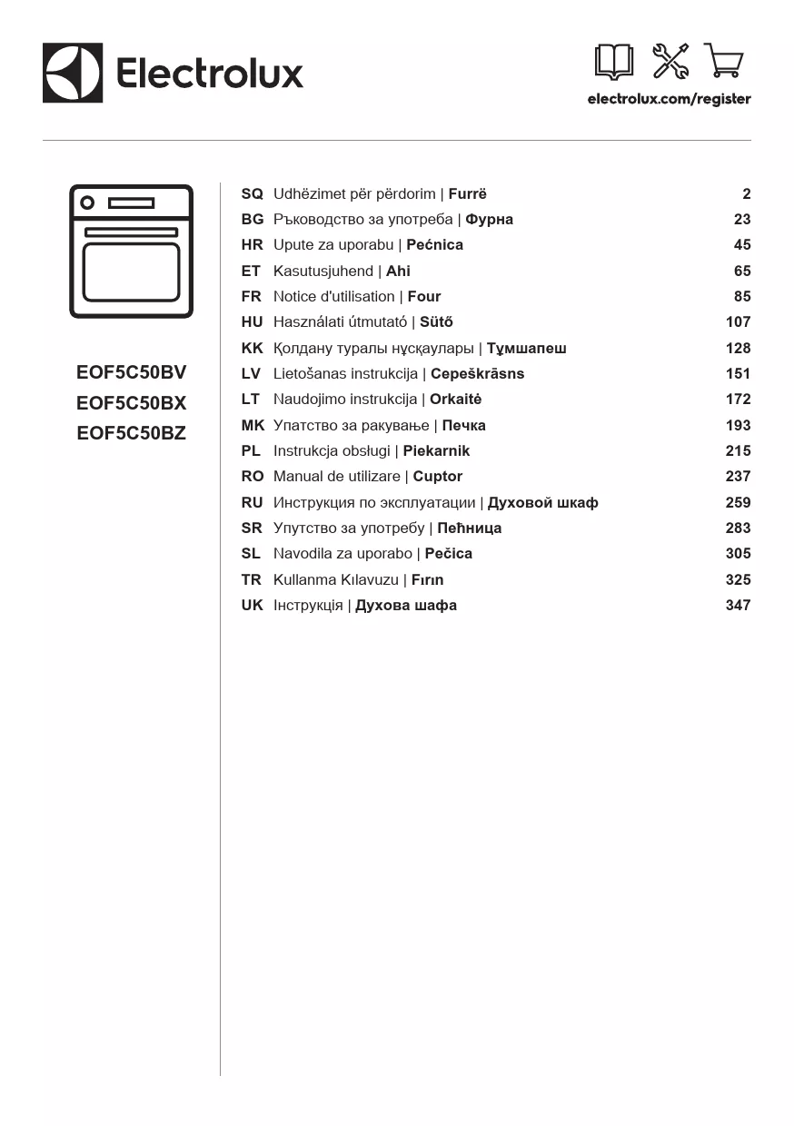 Mode d'emploi ELECTROLUX EOF5C50V