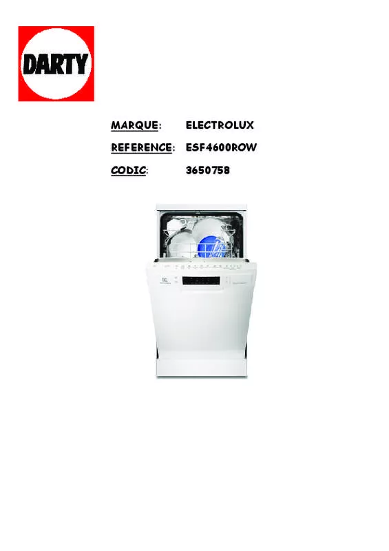 Mode d'emploi ELECTROLUX ESF4600ROW