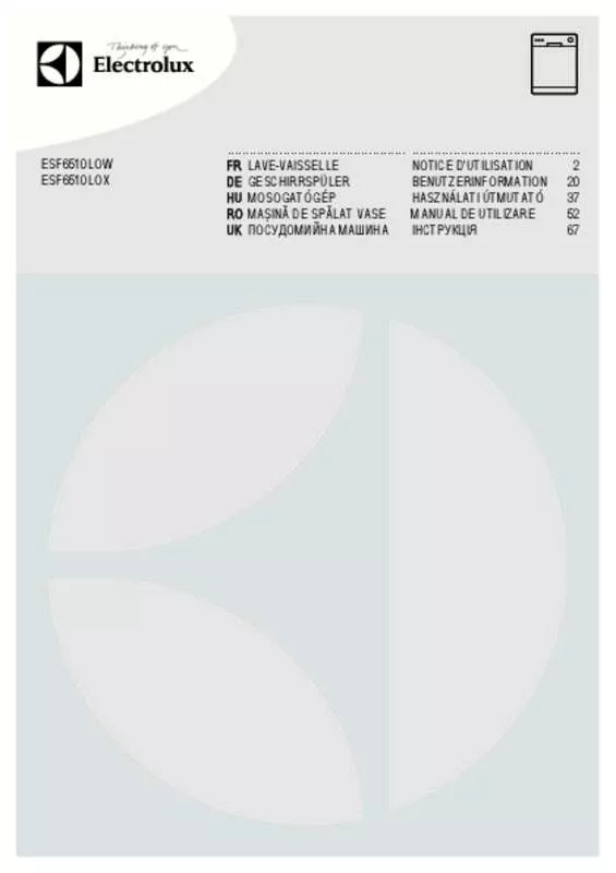 Mode d'emploi ELECTROLUX ESF6510LLW