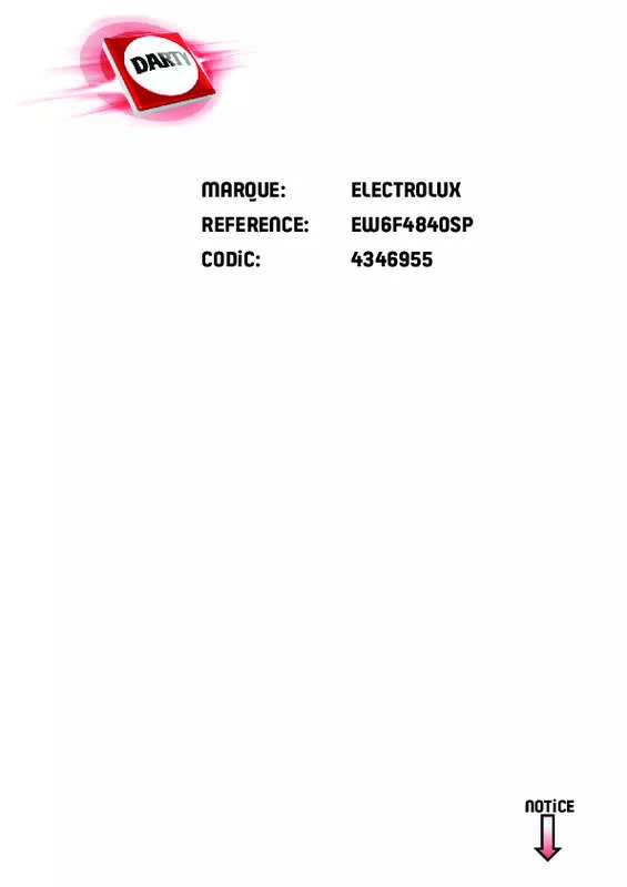 Mode d'emploi ELECTROLUX EW6F4840SP