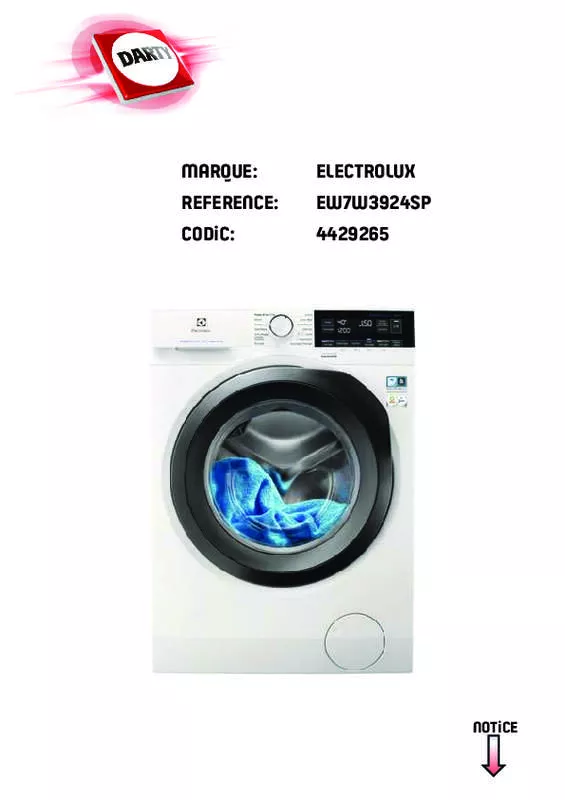 Mode d'emploi ELECTROLUX EW7W3924SP PERFECTCARE