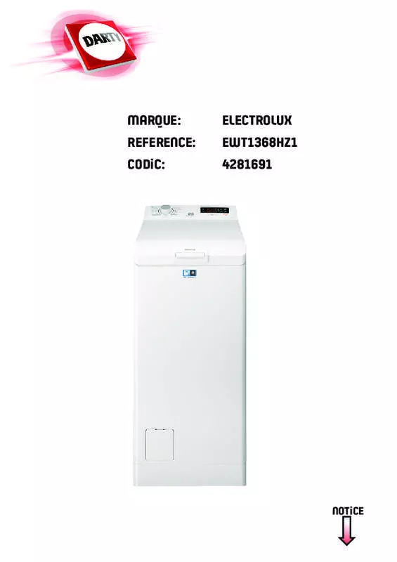 Mode d'emploi ELECTROLUX EWT1368HZ1