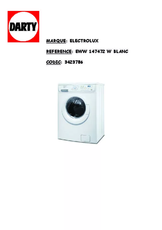 Mode d'emploi ELECTROLUX EWW147472W