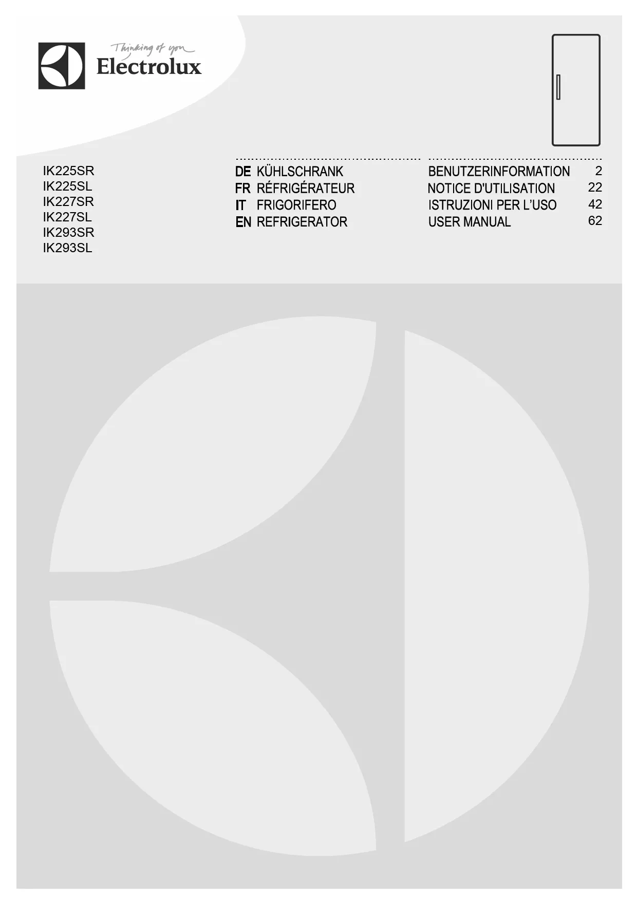 Mode d'emploi ELECTROLUX IK225SL