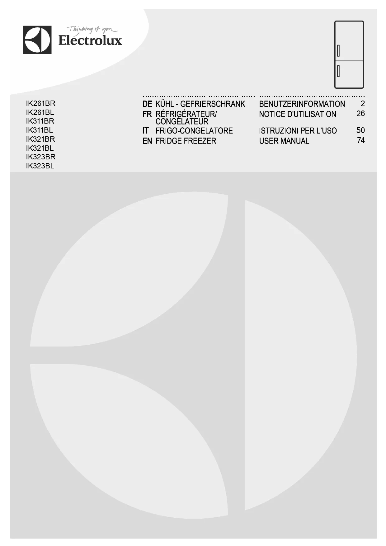 Mode d'emploi ELECTROLUX IK261BL