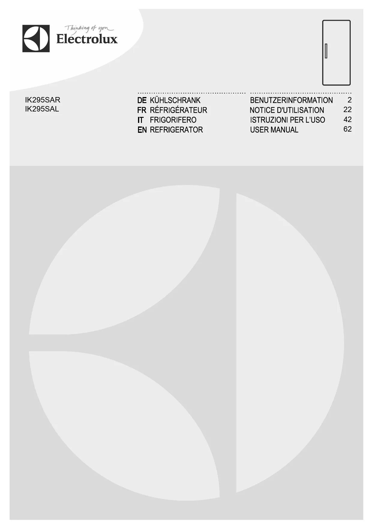 Mode d'emploi ELECTROLUX IK295SAL