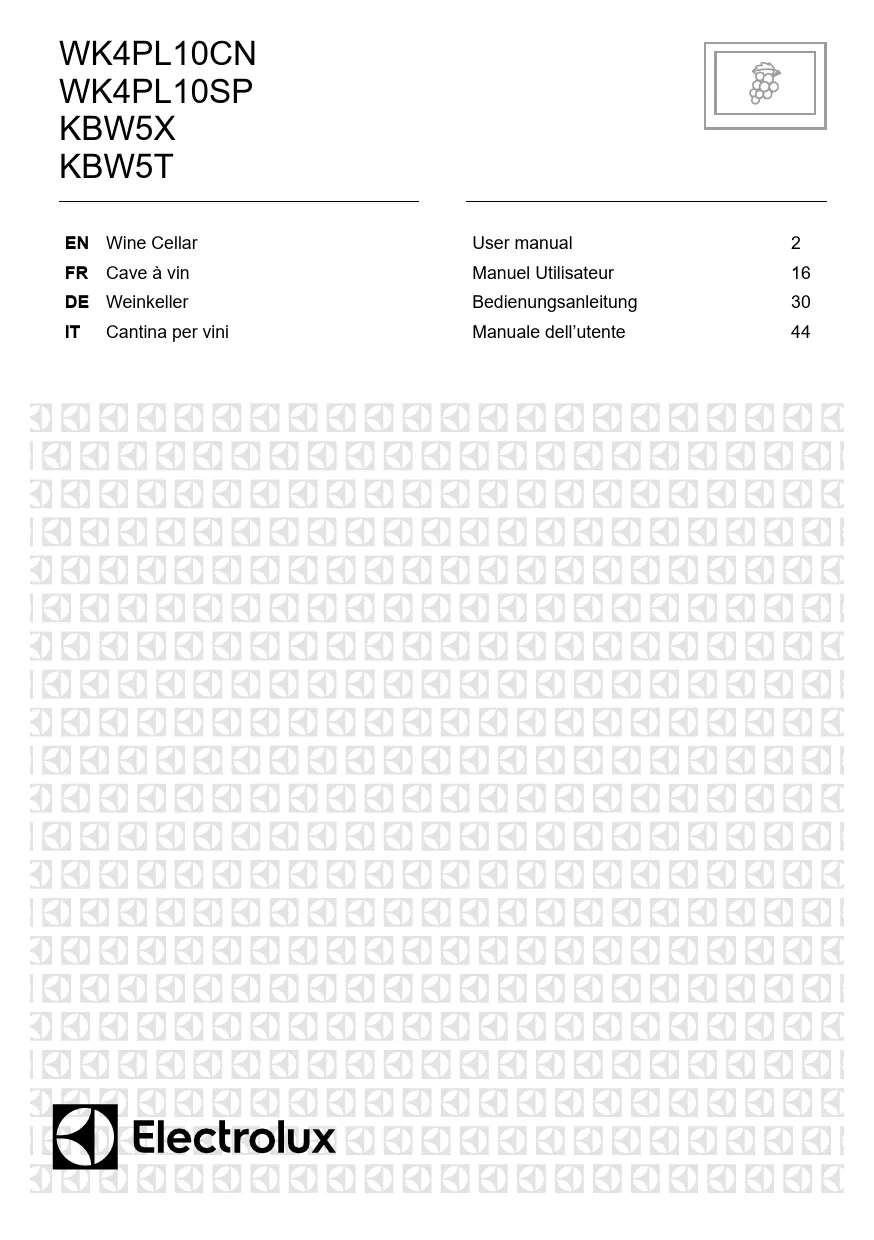 Mode d'emploi ELECTROLUX KBW5T