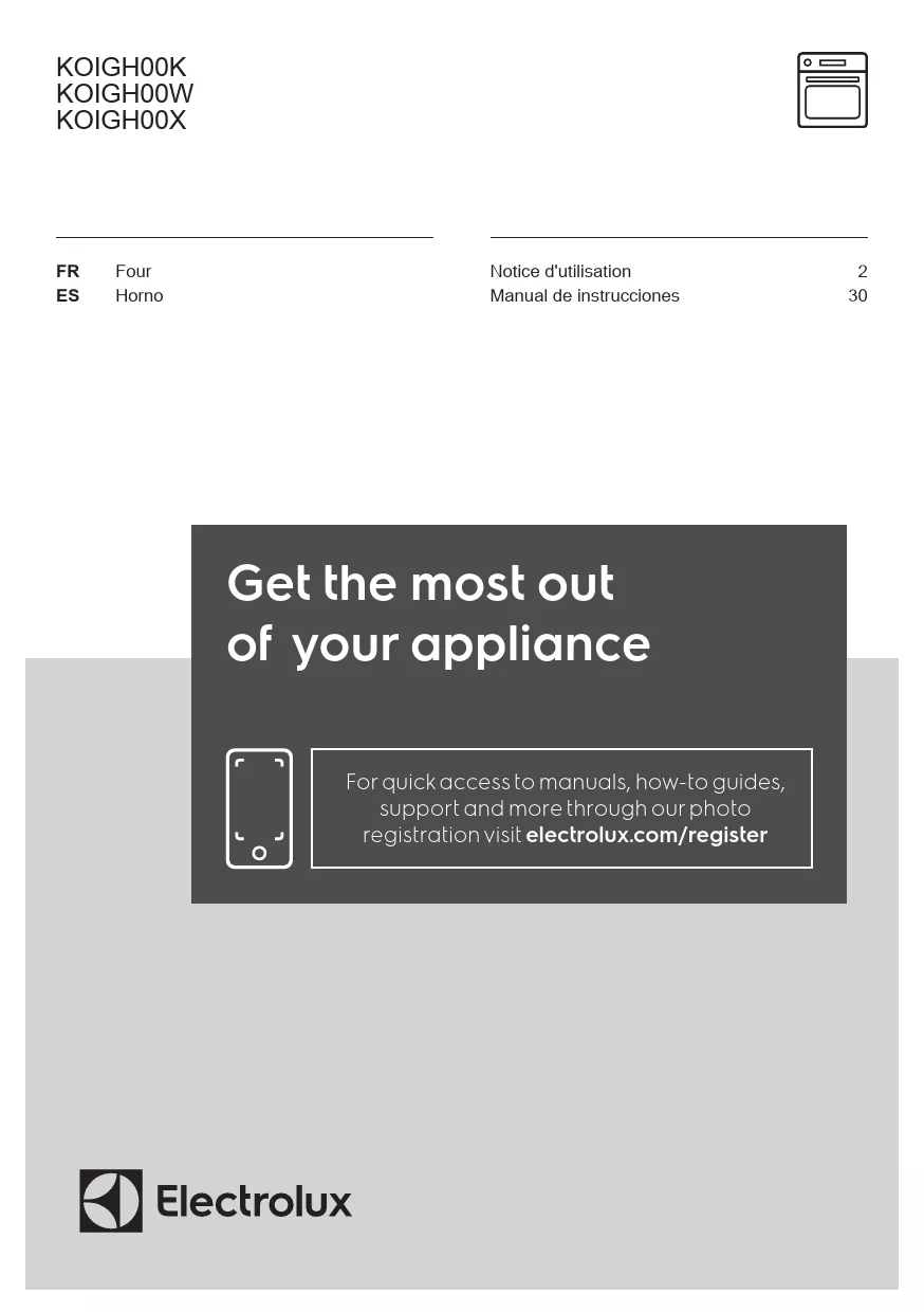 Mode d'emploi ELECTROLUX KOIGH00X