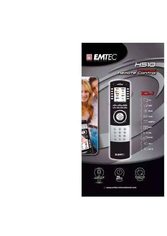 Mode d'emploi EMTEC TLCOMMANDE UNIVERSELLE H510