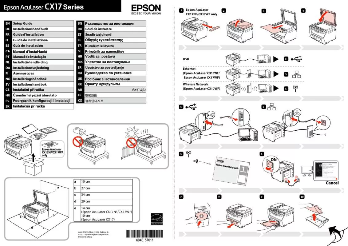 Mode d'emploi EPSON ACULASER CX17WF