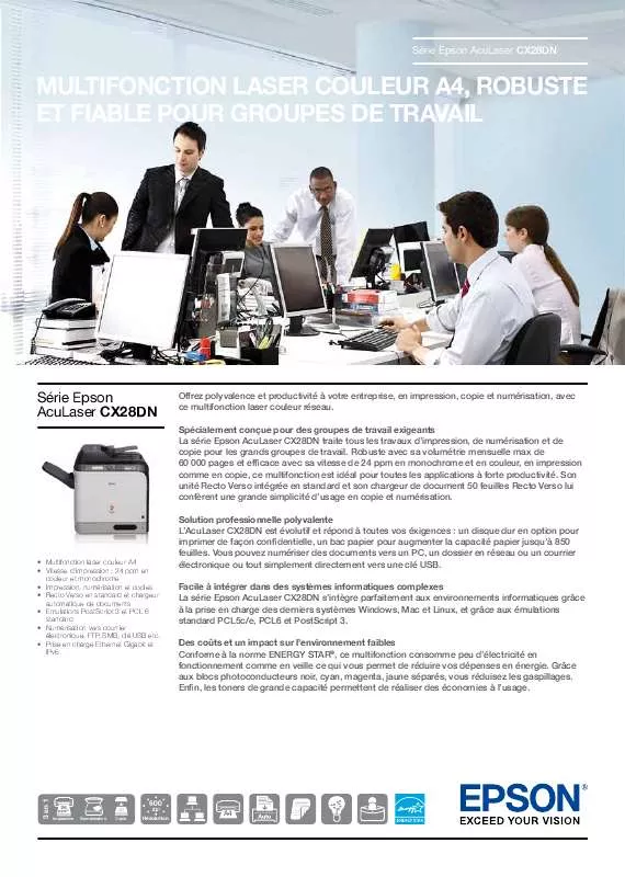 Mode d'emploi EPSON ACULASER CX28DN