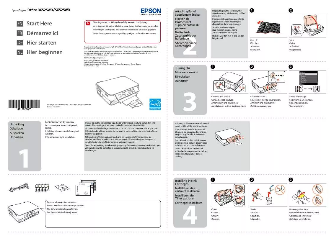 Mode d'emploi EPSON BX525FWD