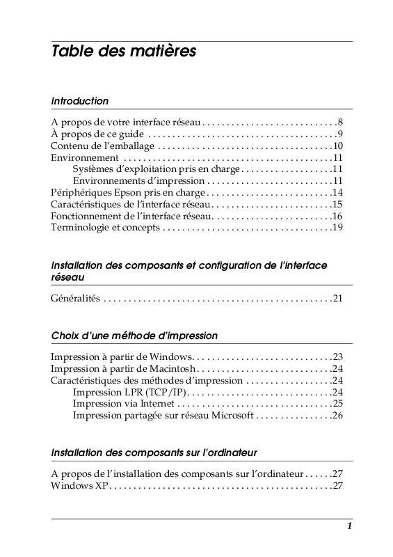 Mode d'emploi EPSON C824345