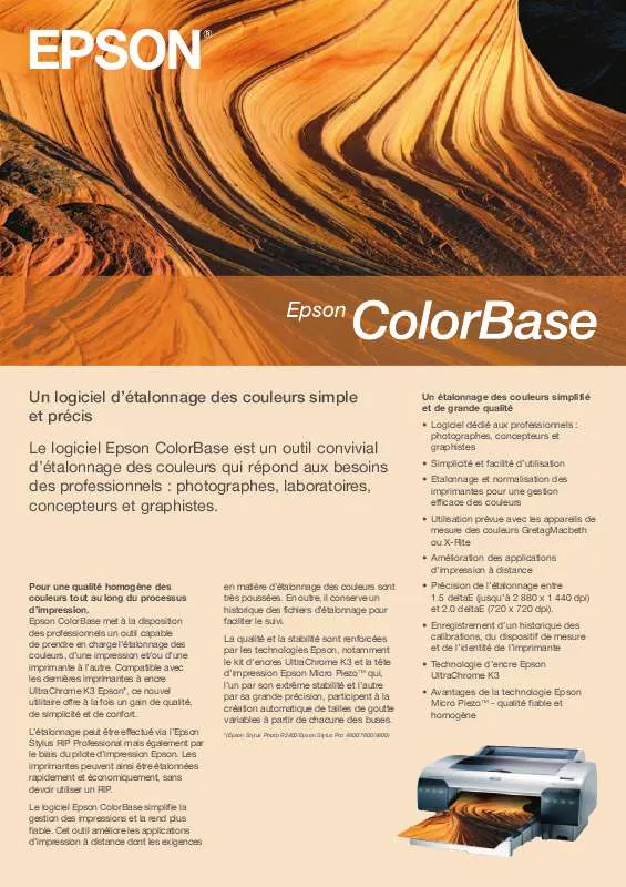 Mode d'emploi EPSON COLORBASE