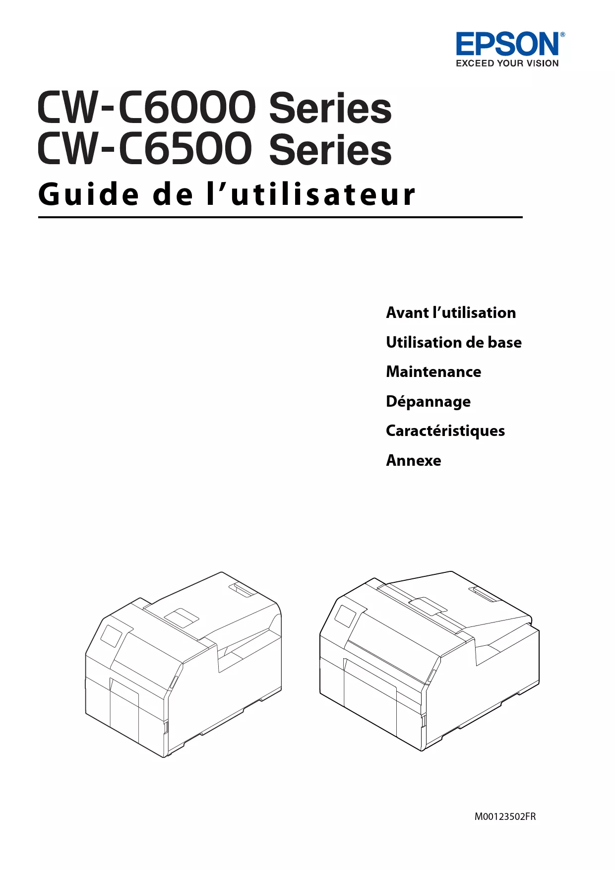 Mode d'emploi EPSON COLORWORKS CW-C6500AE