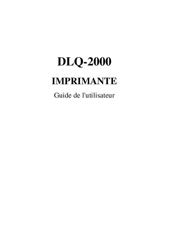 Mode d'emploi EPSON DLQ-2000