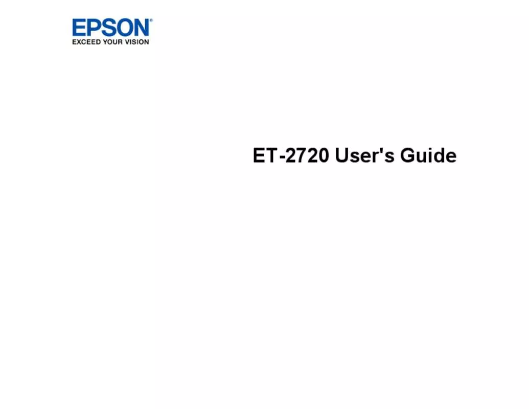 Mode d'emploi EPSON ECOTANK ET-2720