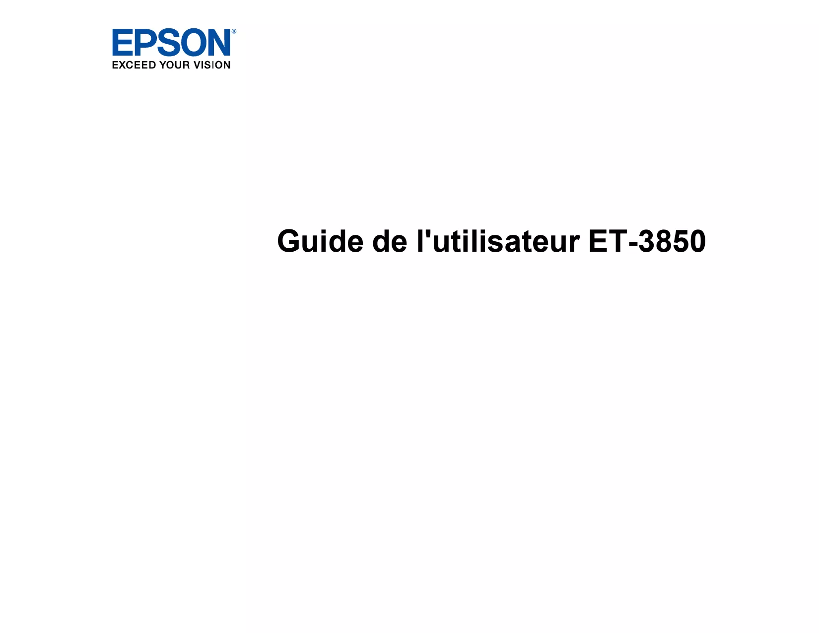 Mode d'emploi EPSON ECOTANK ET-3850