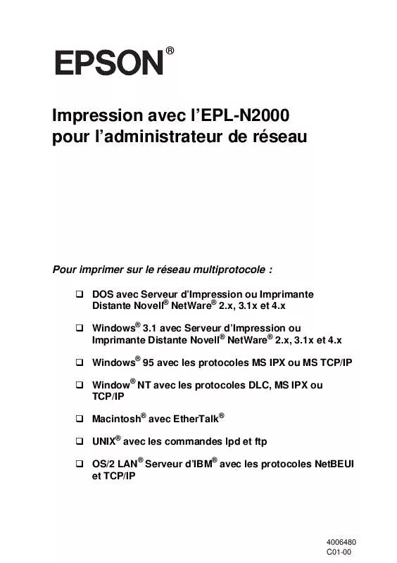 Mode d'emploi EPSON EPL-N2000