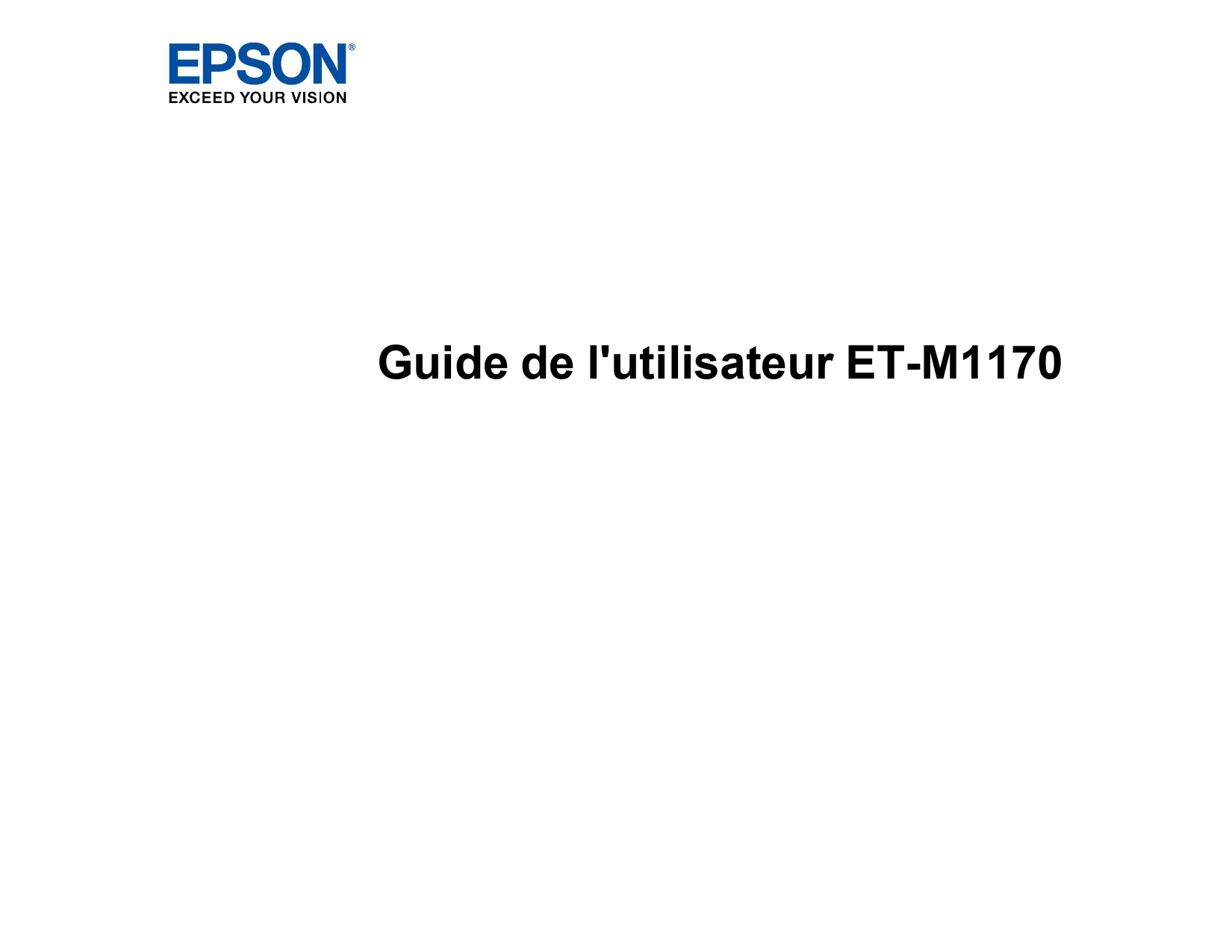 Mode d'emploi EPSON ET-M1170