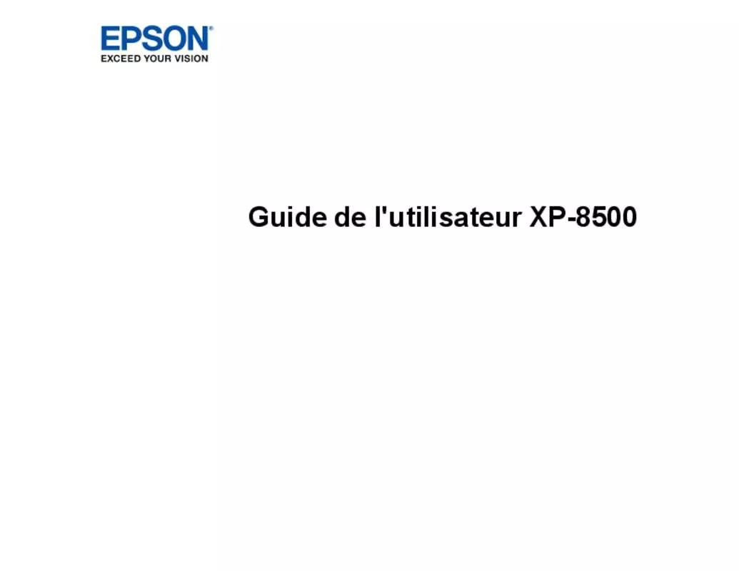 Mode d'emploi EPSON EXPRESSION PHOTO XP-8500