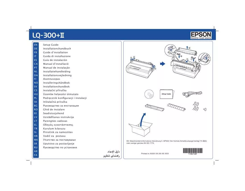 Mode d'emploi EPSON LQ-300+II