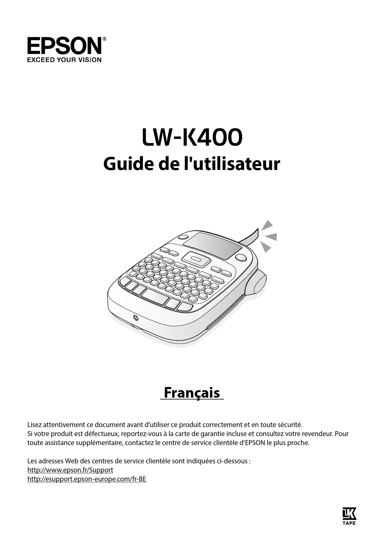 Mode d'emploi EPSON LW-K400VP