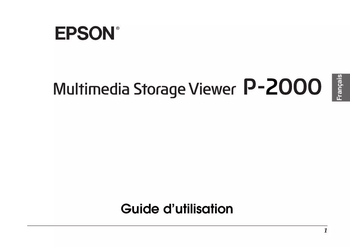 Mode d'emploi EPSON P-2000