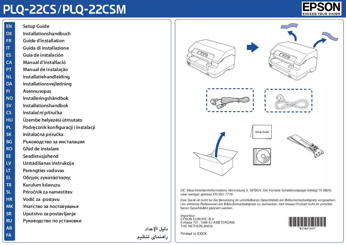 Mode d'emploi EPSON PLQ-22CSM