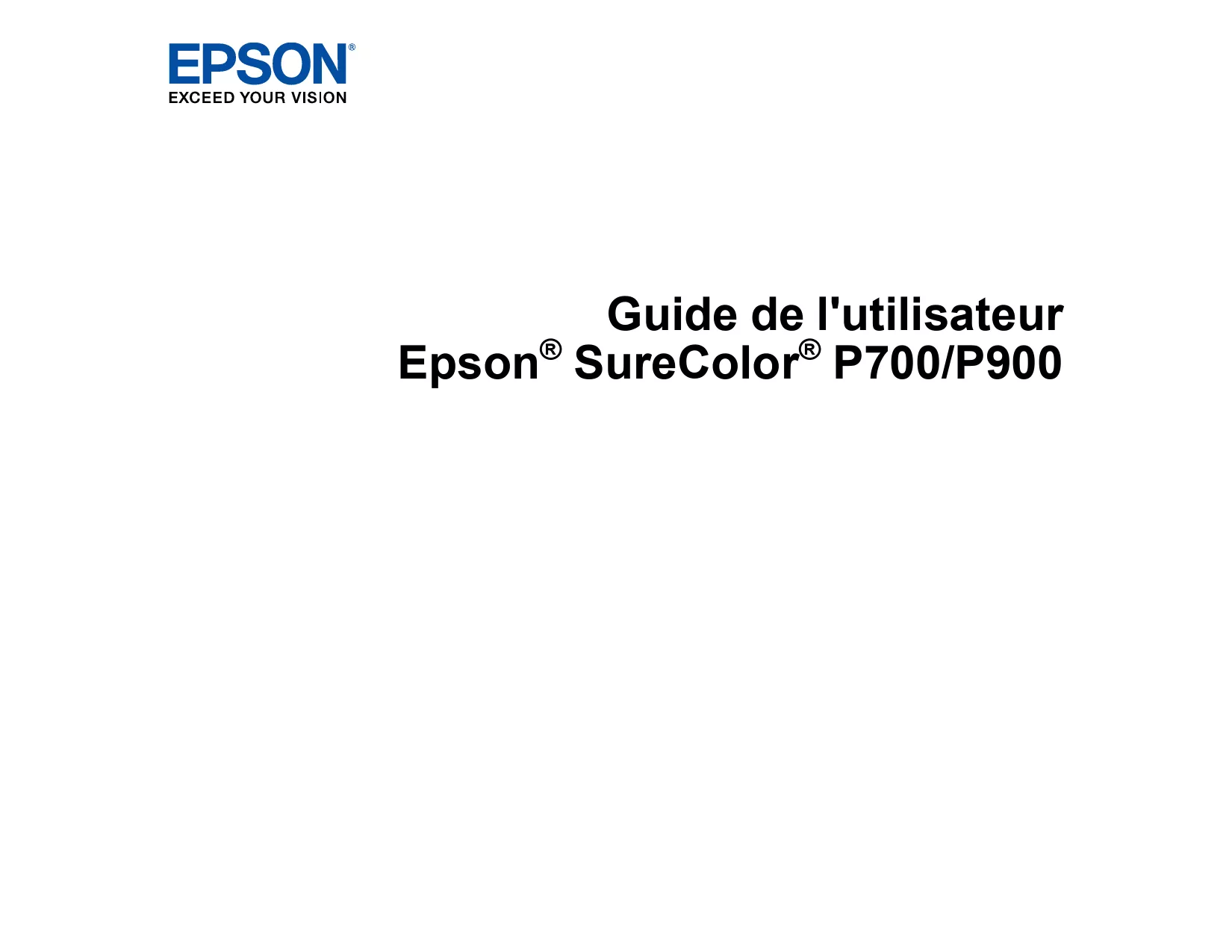 Mode d'emploi EPSON SC-P700
