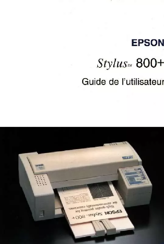 Mode d'emploi EPSON STYLUS 800+