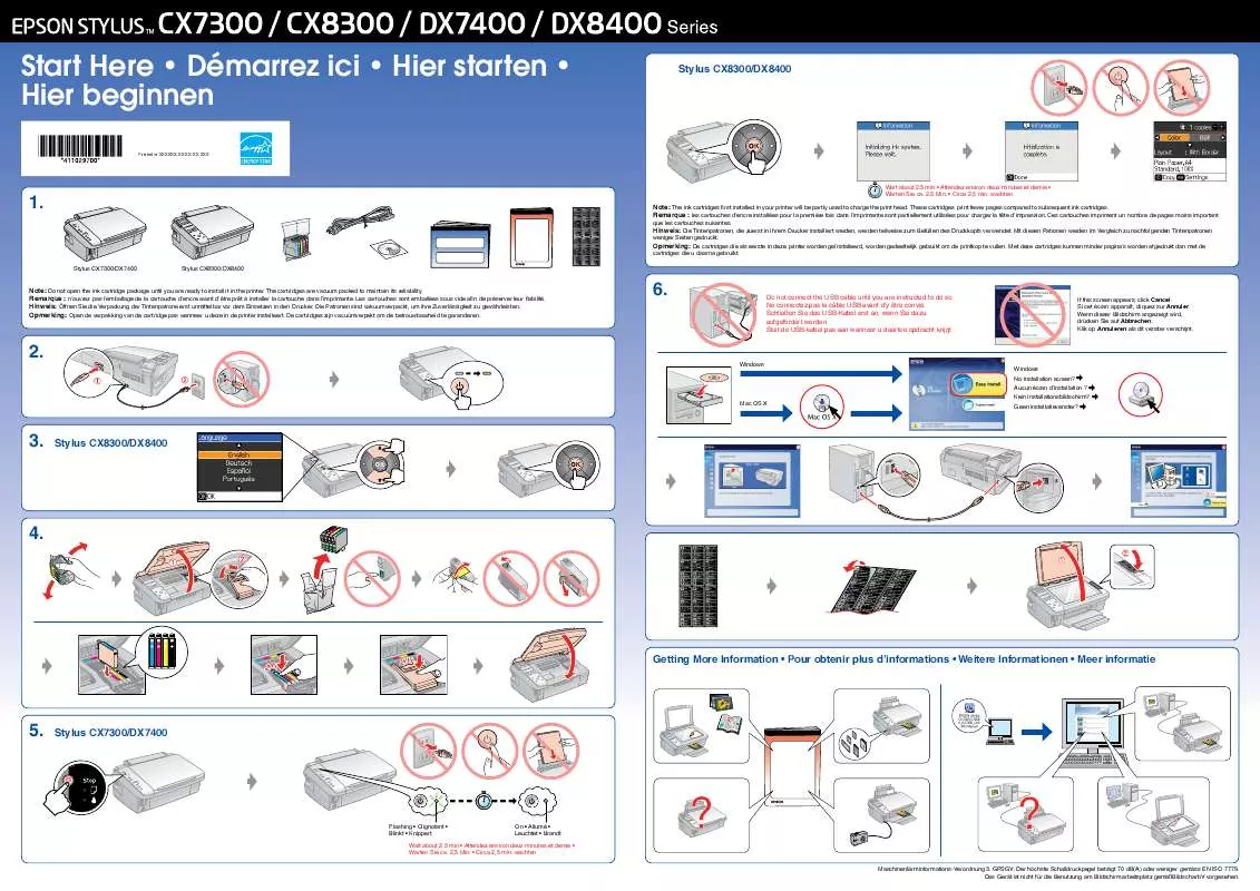 Mode d'emploi EPSON STYLUS CX8300