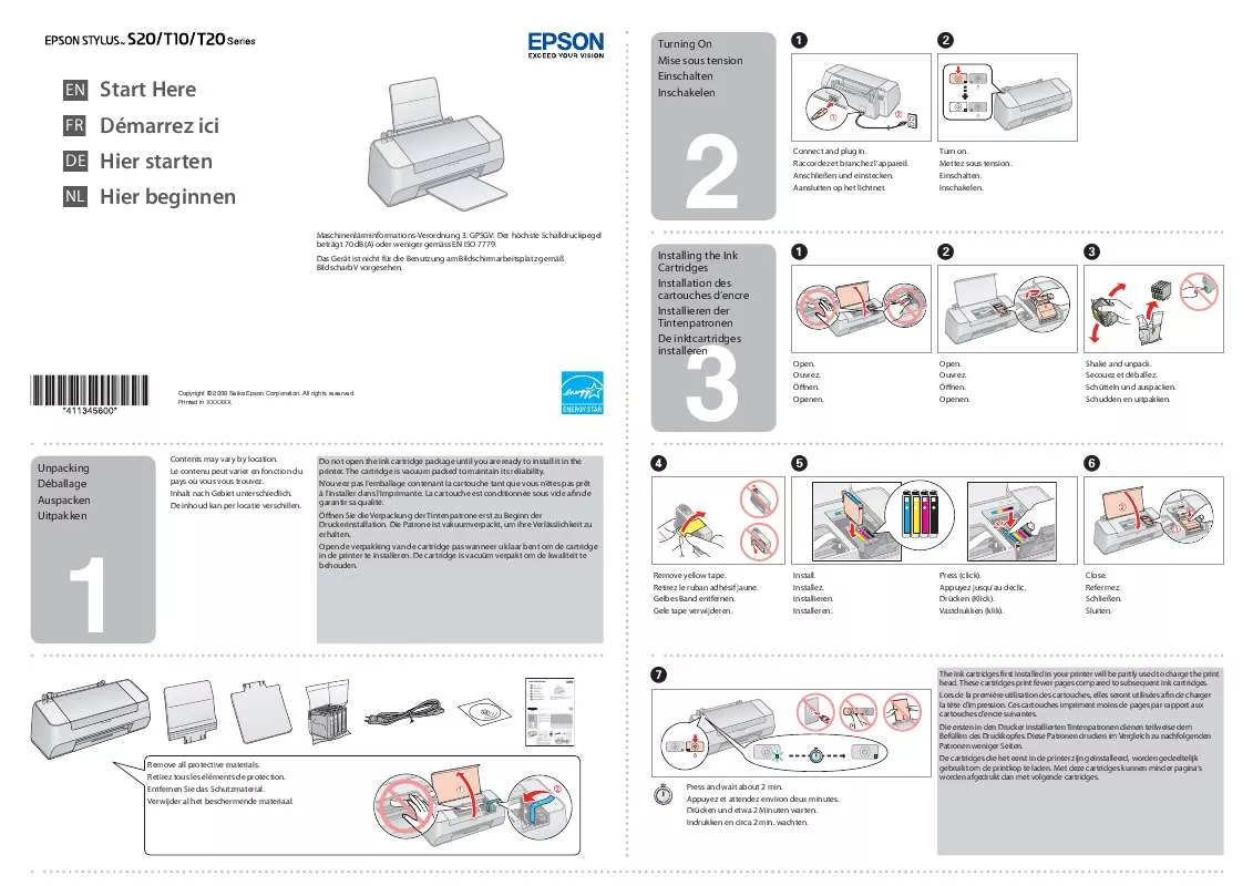 Mode d'emploi EPSON STYLUS T20