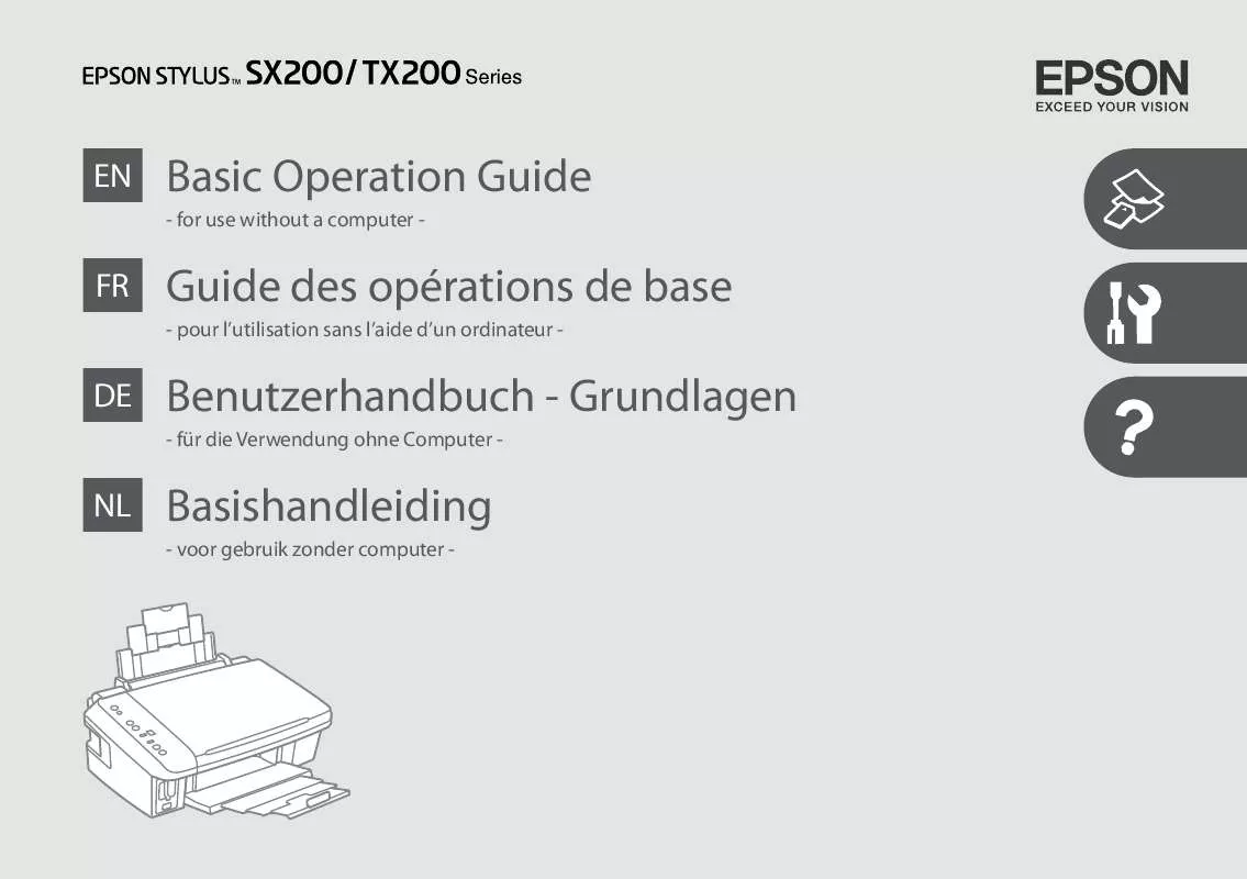 Mode d'emploi EPSON STYLUS TX209