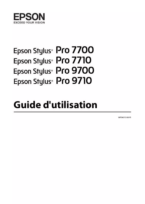 Mode d'emploi EPSON STYLUS PRO 9710