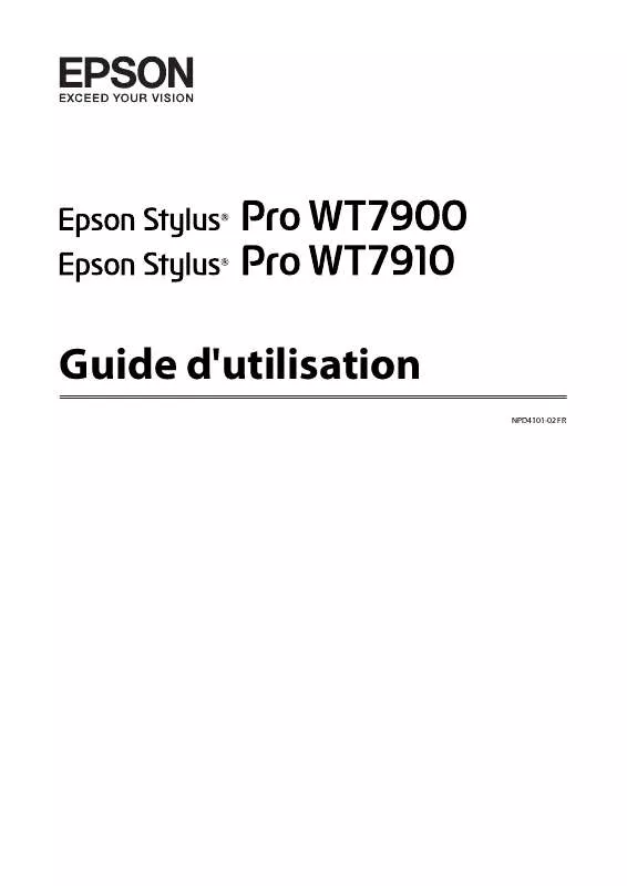 Mode d'emploi EPSON STYLUS PRO WT7910