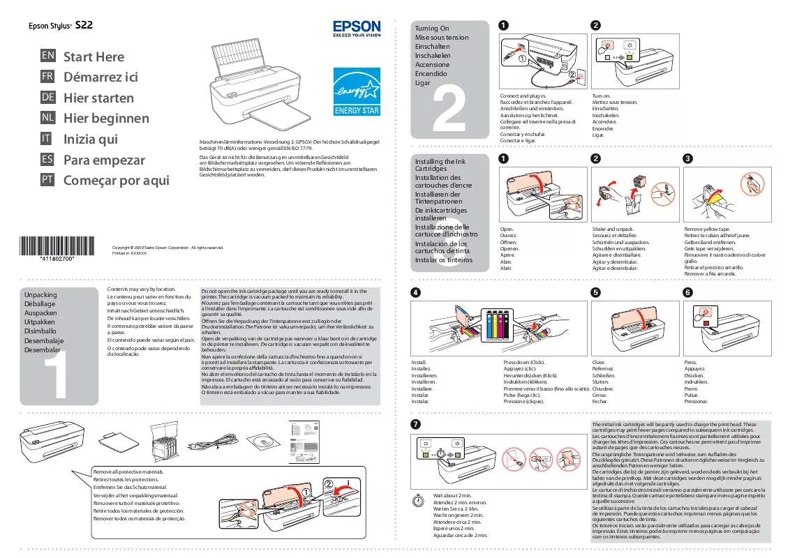 Mode d'emploi EPSON SX22