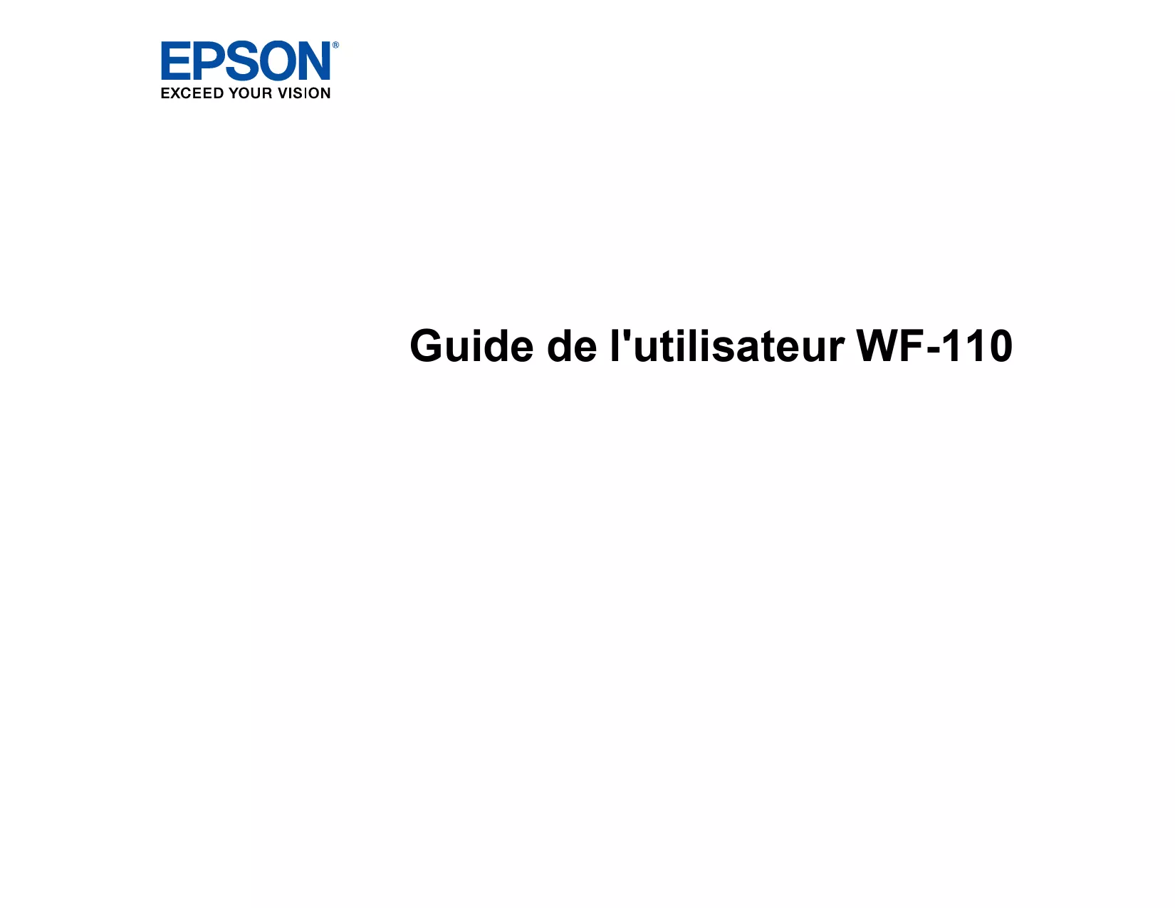 Mode d'emploi EPSON WF-110W