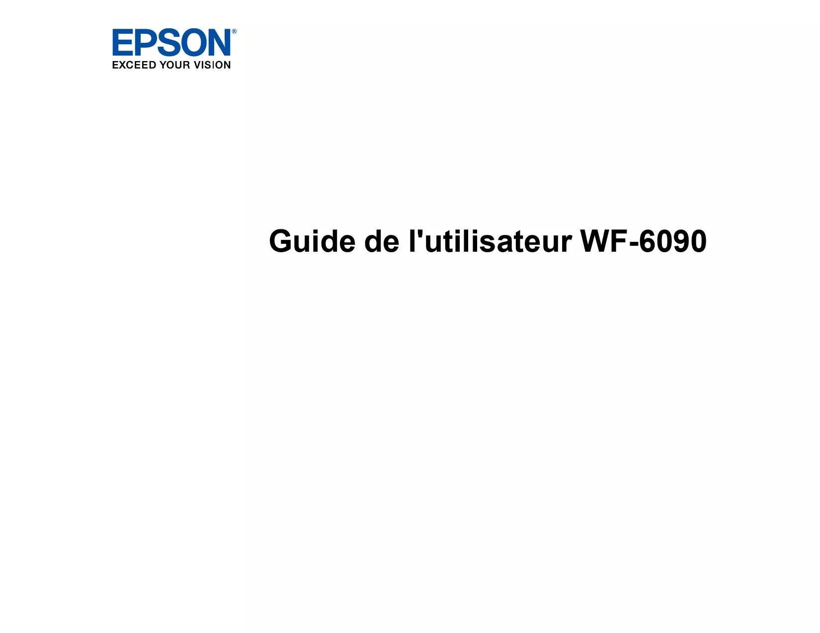 Mode d'emploi EPSON WF-6090D2TWC