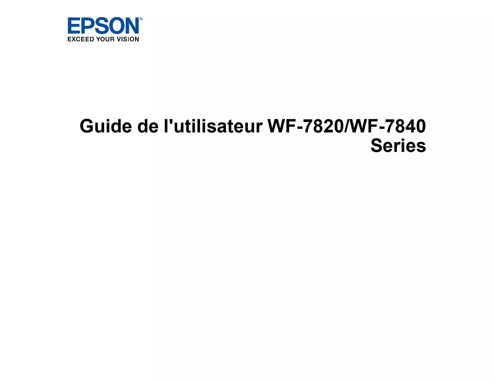 Mode d'emploi EPSON WF-7840