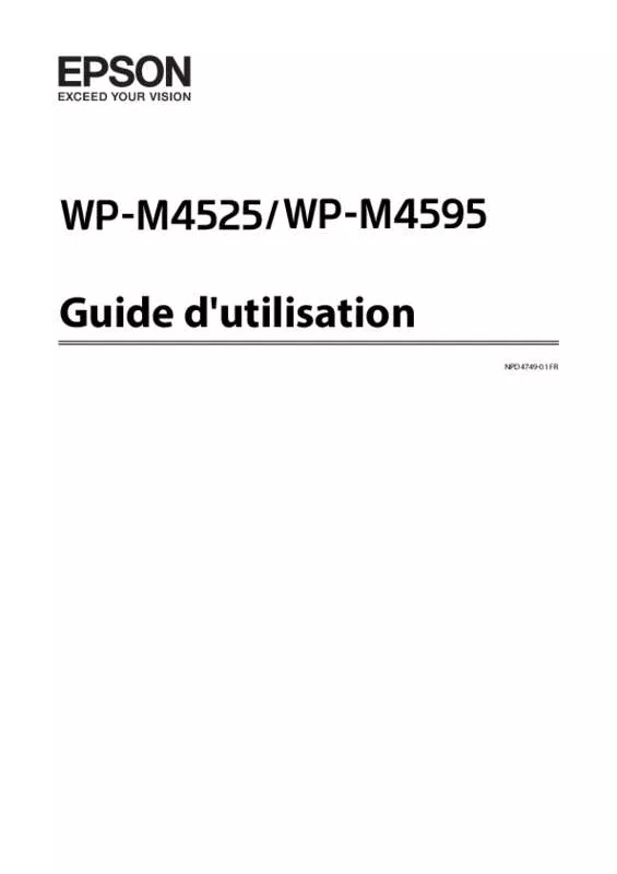 Mode d'emploi EPSON WORKFORCE PRO WP-M4525 DNF