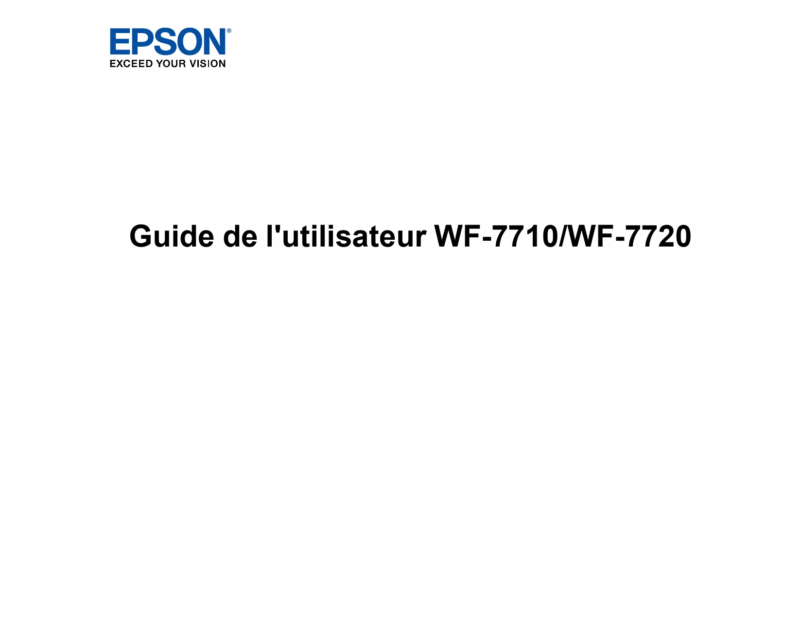 Mode d'emploi EPSON WORKFORCE WF-7710DWF