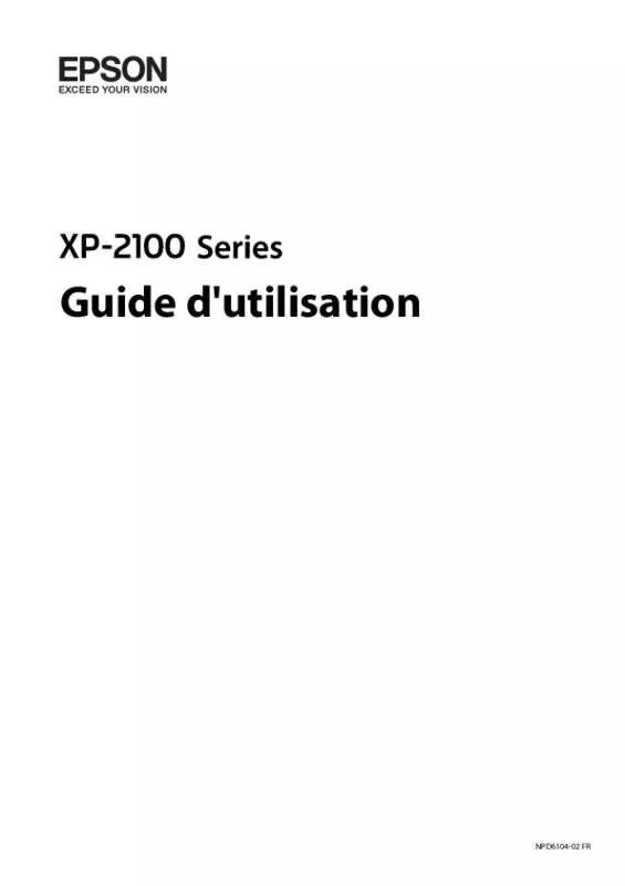 Mode d'emploi EPSON XP-2100
