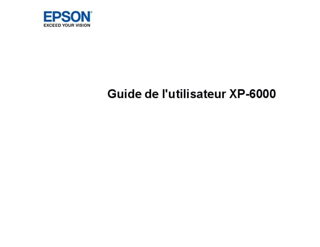 Mode d'emploi EPSON XP 6000